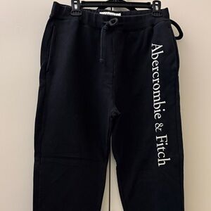 Abercrombie & Fitch Blue Sweatpants with White Side Logo